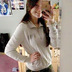 White PINK Victoria secret half zip
